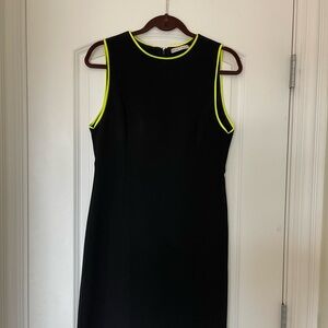 Alice + Olivia Elegant Black Dress with Neon Accents
